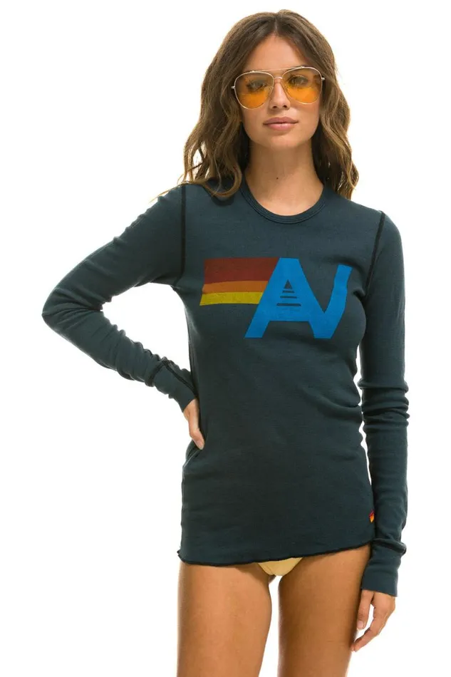 Logo Thermal 8211 Charcoal Women Aviator Nation Tees