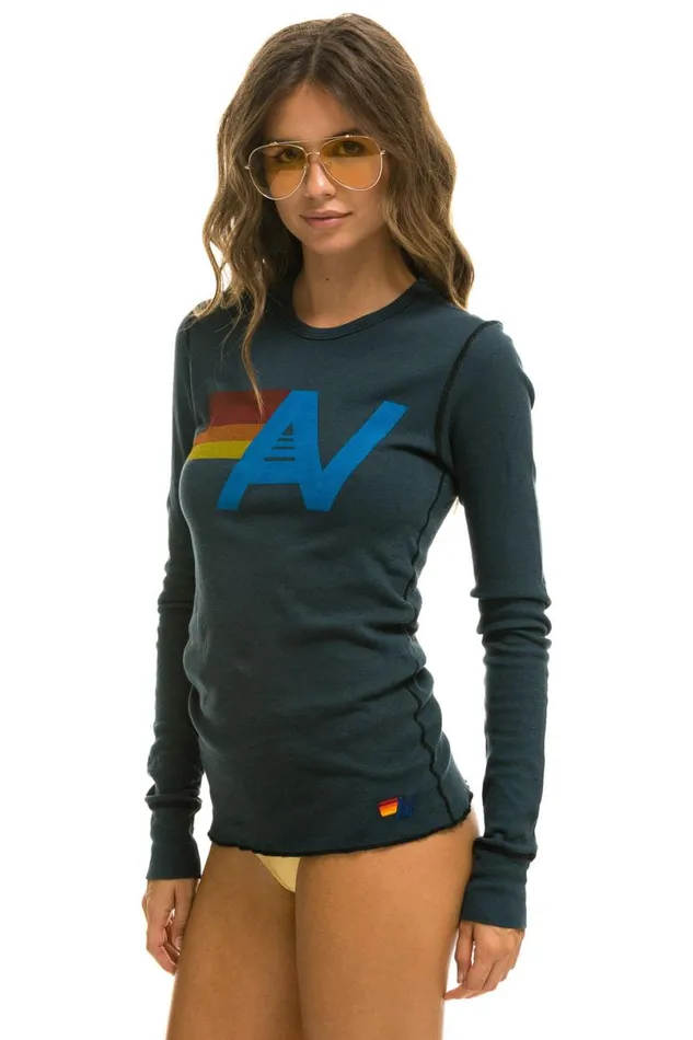 Logo Thermal 8211 Charcoal Women Aviator Nation Tees