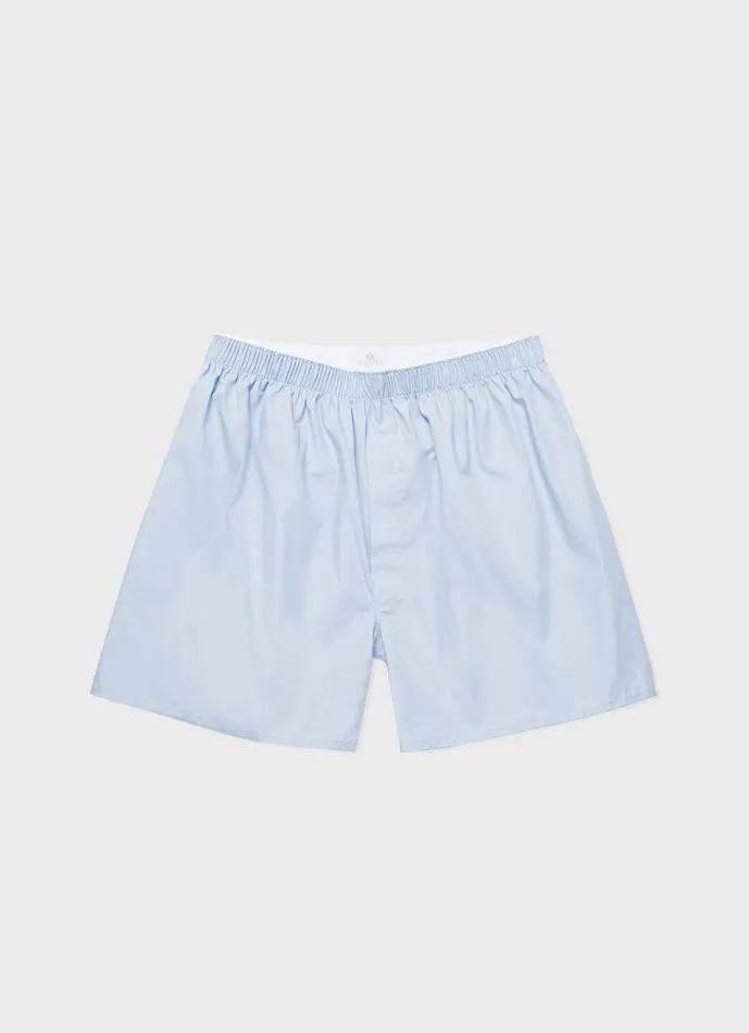 Long Cut Classic Boxer Shorts Plain Blue Men Buy More and Save ussunspel