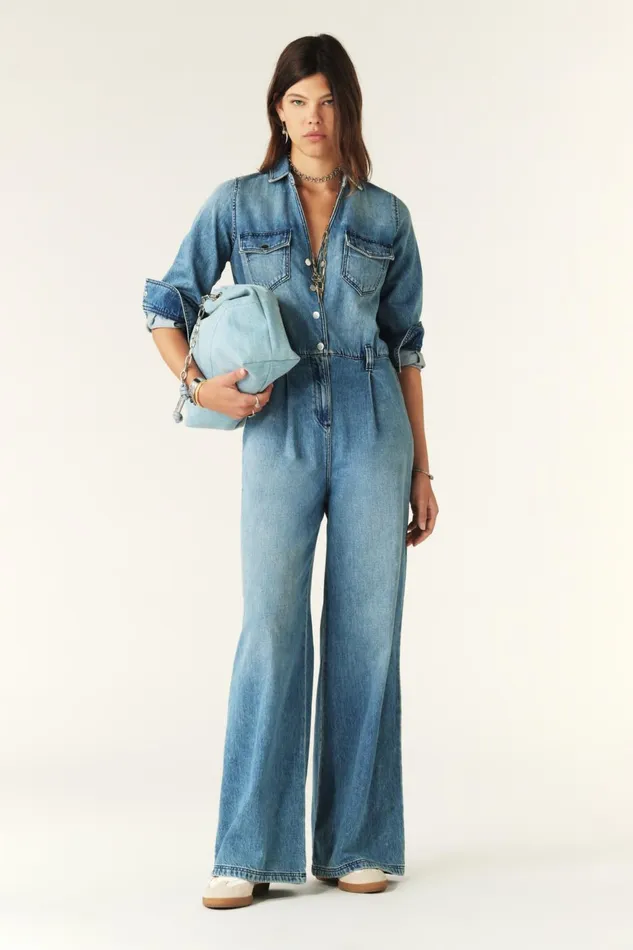 Long Denim Jumpsuit Fannie Blue Women Baandsh Jumpsuits and Overalls
