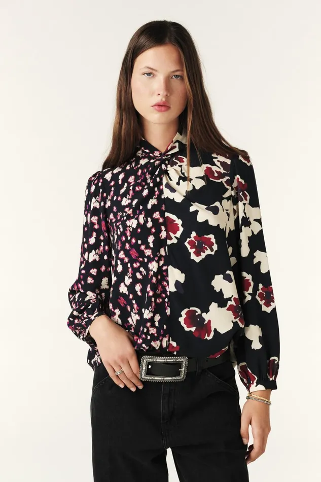 LongSleeve Blouse Milena Red Women Baandsh Tops and Shirts