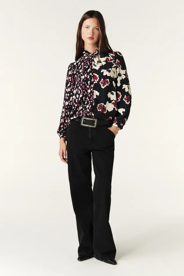 LongSleeve Blouse Milena Red Women Baandsh Tops and Shirts