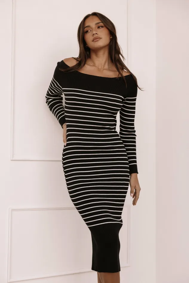 Long Sleeve Dresses Baxtor Off The Shoulder Midi Dress WhiteBlack 8211 Petal and Pup Women Long Sleeve Dresses Baxtor Off The Shoulder Midi Dress WhiteBlack 8211 Petal and Pup Women
