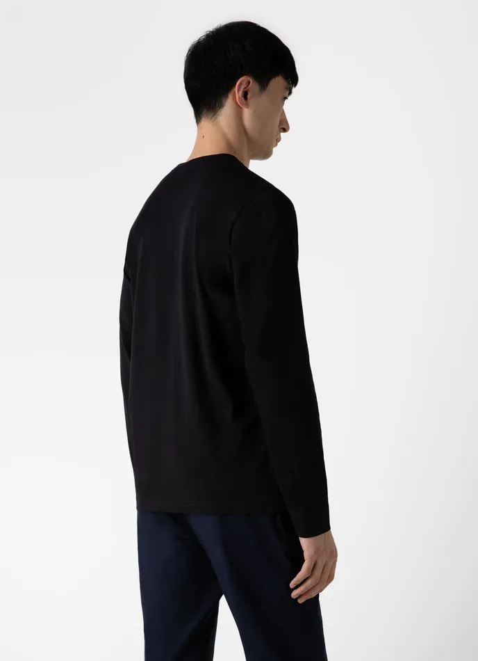 Long Sleeve Riviera Midweight Tshirt Black Tshirts ussunspel Men Long Sleeve Riviera Midweight Tshirt Black Tshirts ussunspel Men