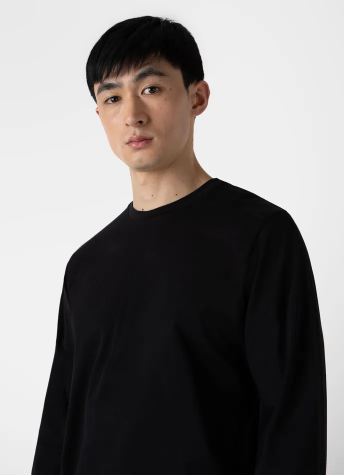 Long Sleeve Riviera Midweight Tshirt Black Tshirts ussunspel Men Long Sleeve Riviera Midweight Tshirt Black Tshirts ussunspel Men
