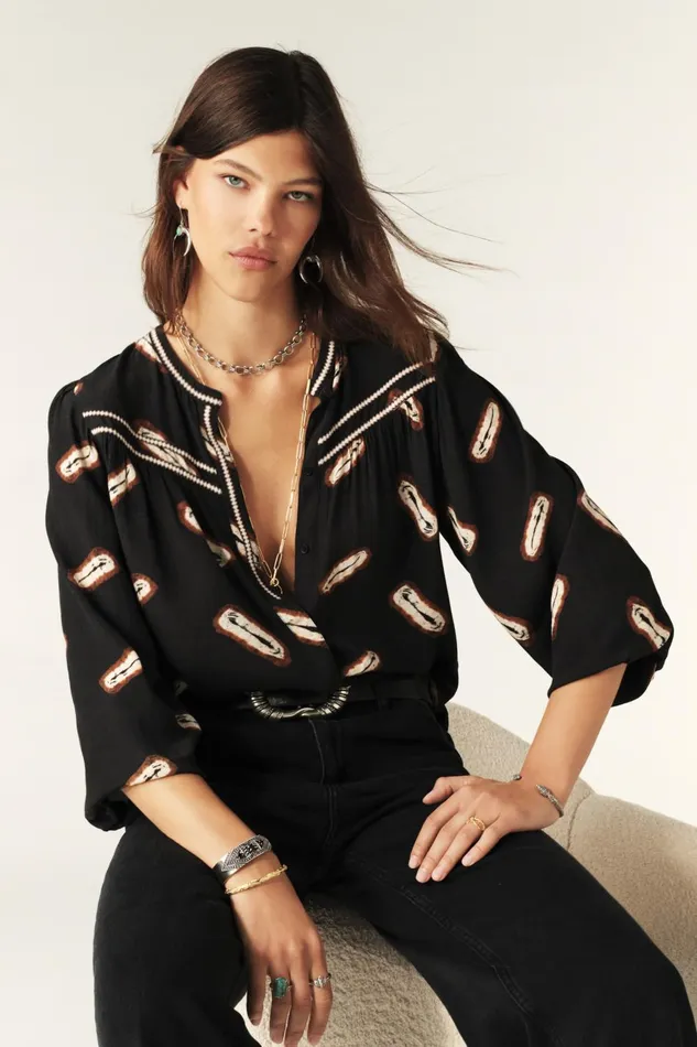 LongSleeve Top Capella Black Women Baandsh Tops and Shirts