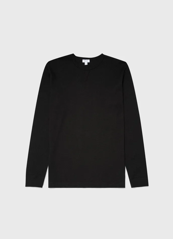 Long Sleeve Waffle Tshirt Coffee Men SUNSPEL Tshirts