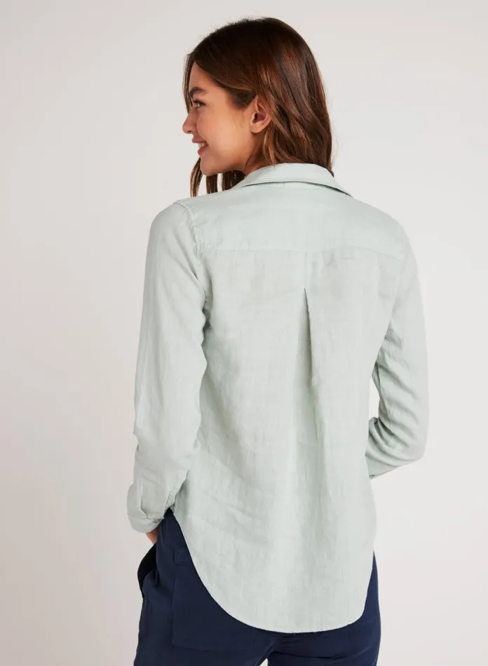 Long Sleeve Women Bella Dahl Linen Pocket Button Down 8211 Oasis Green Long Sleeve Women Bella Dahl Linen Pocket Button Down 8211 Oasis Green