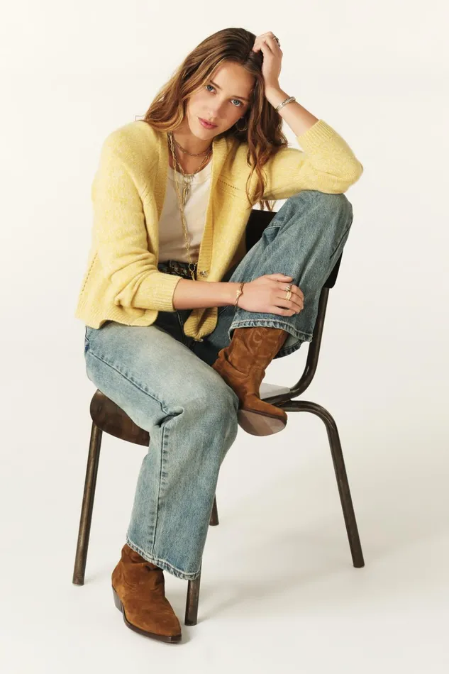 LongSleeved Cardigan Carila Brown Women Baandsh Sweaters and Cardigans