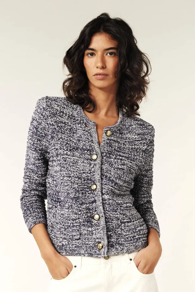 LongSleeved Cardigan Guspa Blue Women Baandsh Sweaters and Cardigans