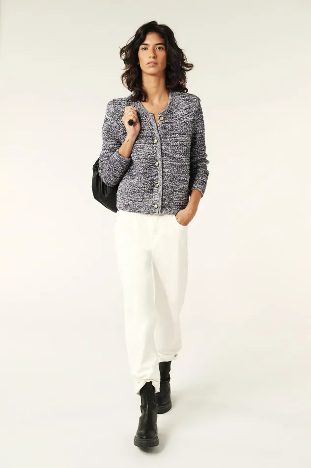 LongSleeved Cardigan Guspa Blue Women Baandsh Sweaters and Cardigans