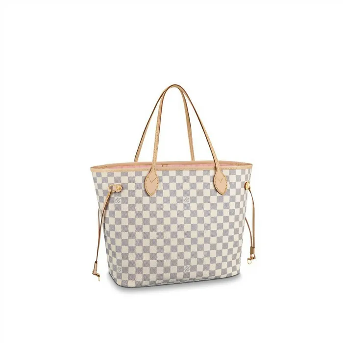 Louis Vuitton N41605 Neverfull MM Rose Ballerine Damier Azur Canvas 8211 Louis Vuitton Handbag Store Women Louis Vuitton Neverfull Bag