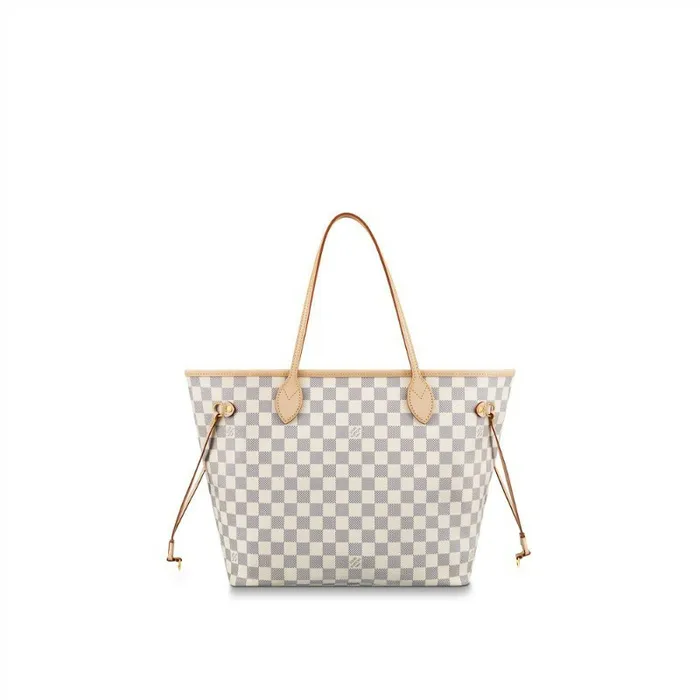 Louis Vuitton N41605 Neverfull MM Rose Ballerine Damier Azur Canvas 8211 Louis Vuitton Handbag Store Women Louis Vuitton Neverfull Bag