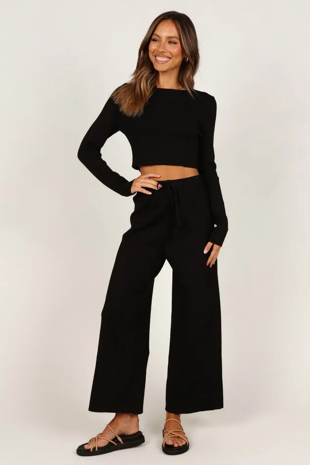 Loungewear Women Petal and Pup Ayers Long Sleeve Set Black