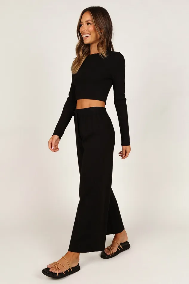Loungewear Women Petal and Pup Ayers Long Sleeve Set Black