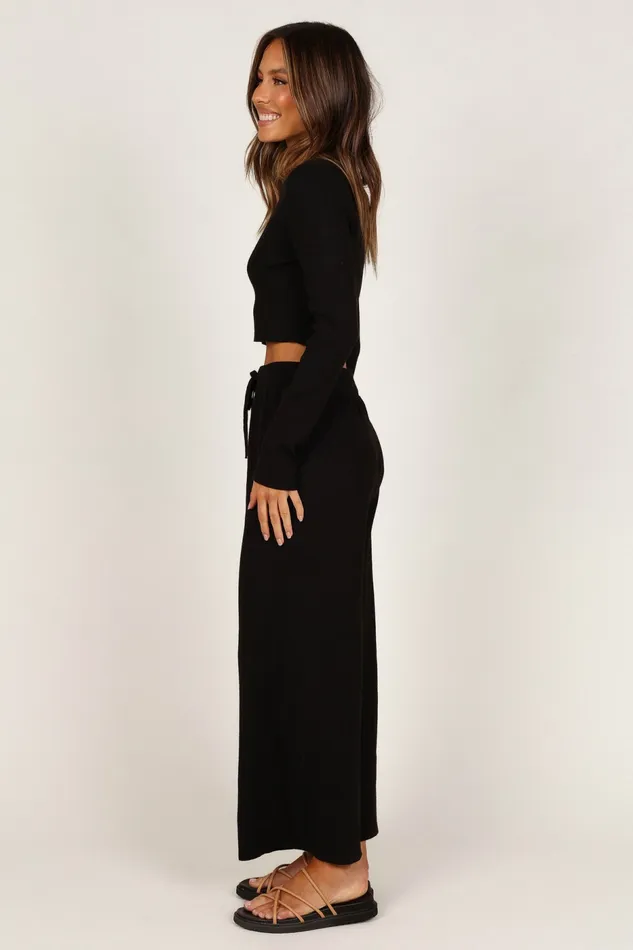 Loungewear Women Petal and Pup Ayers Long Sleeve Set Black