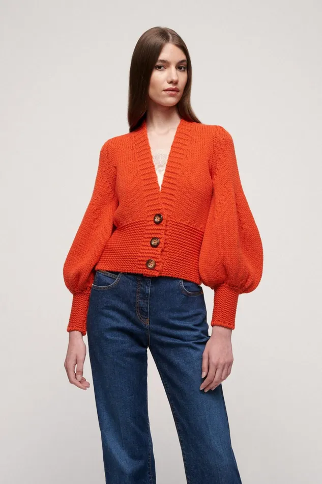 Luisa Spagnoli Cardigan Women Melton Orange