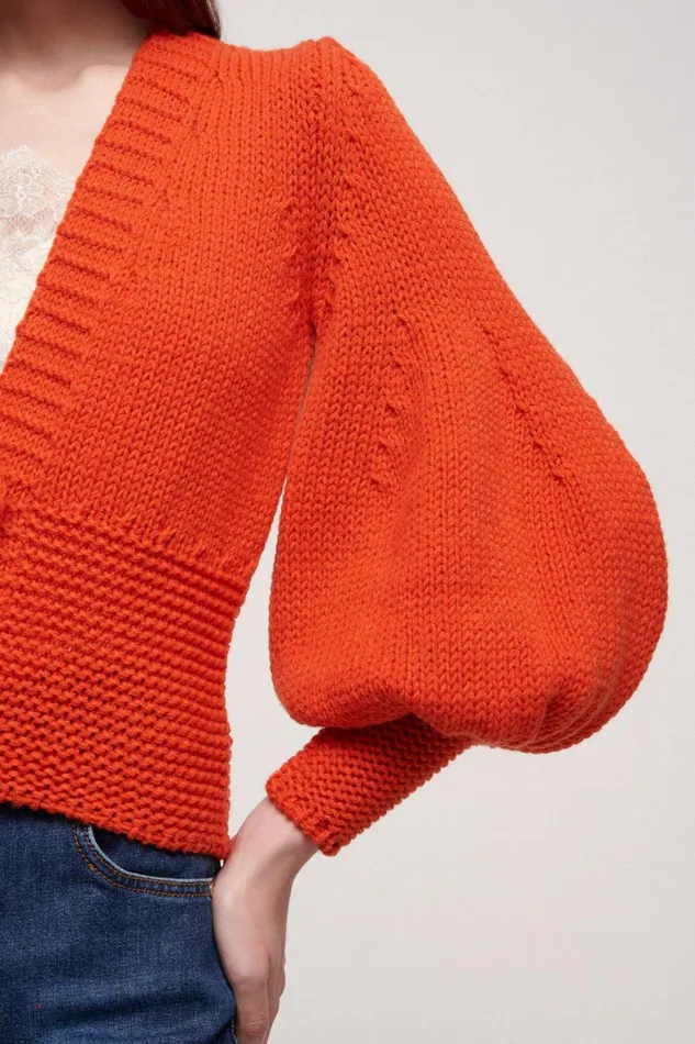 Luisa Spagnoli Cardigan Women Melton Orange Luisa Spagnoli Cardigan Women Melton Orange