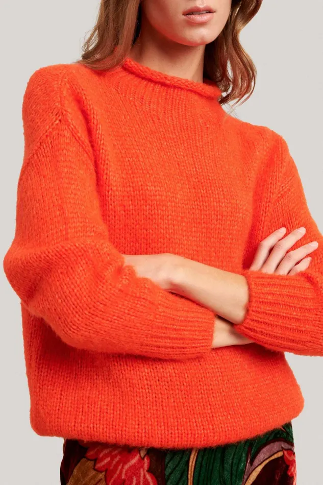Luisa Spagnoli Knitwear Women Cibernetica Orange Luisa Spagnoli Knitwear Women Cibernetica Orange