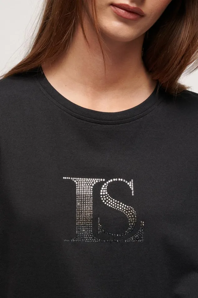 Luisa Spagnoli Tops And TShirts Women Laser Black Luisa Spagnoli Tops And TShirts Women Laser Black