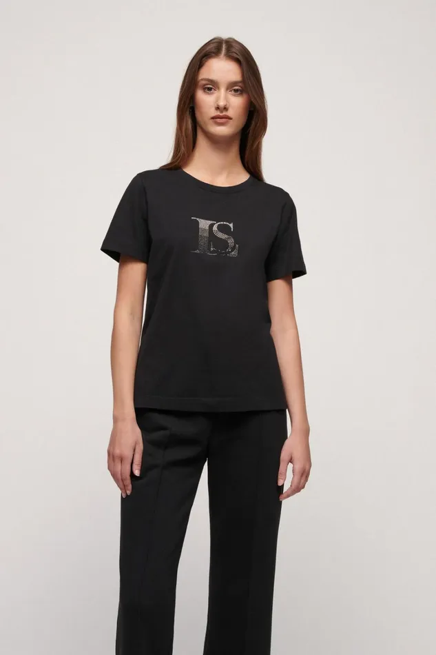 Luisa Spagnoli Tops And TShirts Women Laser Black Luisa Spagnoli Tops And TShirts Women Laser Black