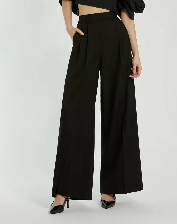 Mac Duggal The MACkenzie Wide Leg Trouser 8211 FINAL SALE Black Women Pants