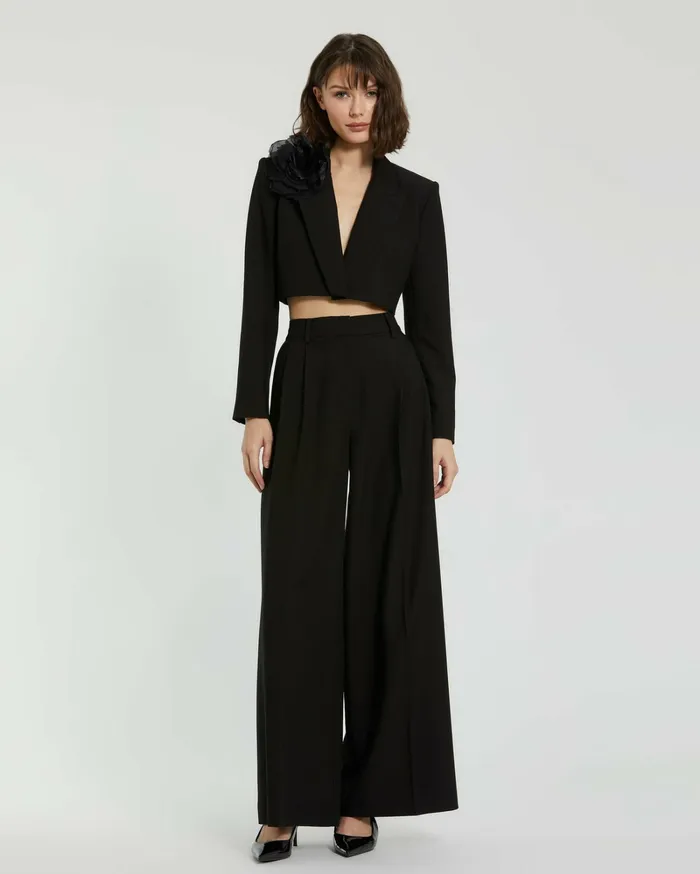 Mac Duggal The MACkenzie Wide Leg Trouser 8211 FINAL SALE Black Women Pants