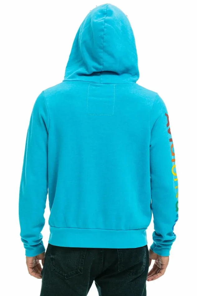 Malibu Zip Hoodie 8211 Neon Blue WomenMen Aviator Nation Hoodies