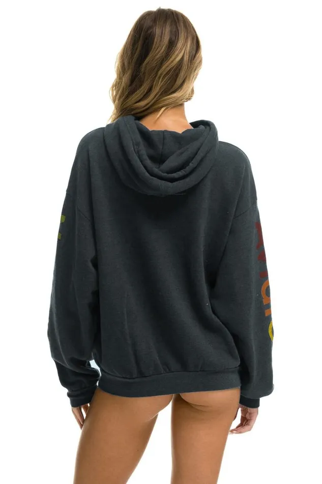 Manhattan Beach Relaxed Pullover Hoodie 8211 Charcoal WomenMen Aviator Nation Hoodies