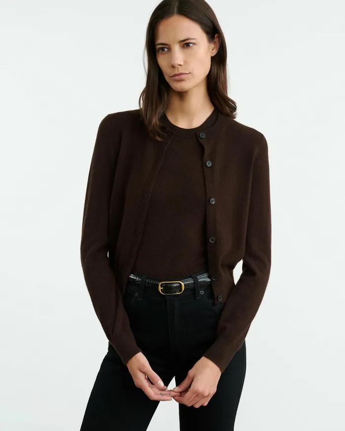 MARCH CARDIGAN Espresso Women Nili Lotan Knits and Sweaters