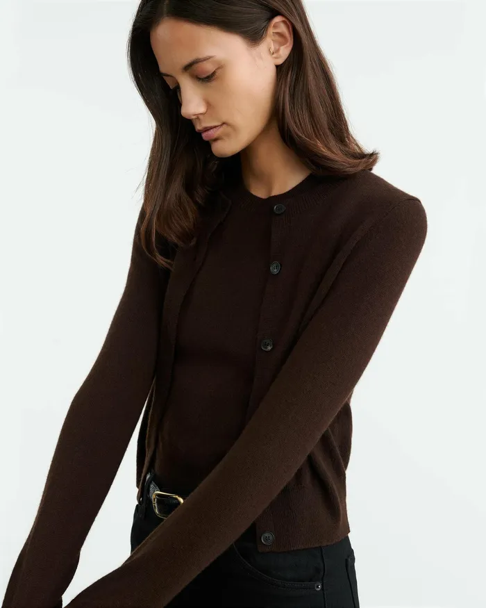 MARCH CARDIGAN Espresso Women Nili Lotan Knits and Sweaters