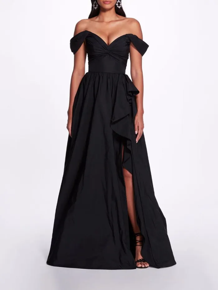 Marchesa Dresses Twist Taffeta Gown Black 8211 Women