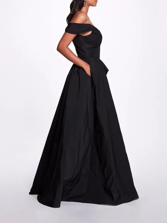 Marchesa Dresses Twist Taffeta Gown Black 8211 Women
