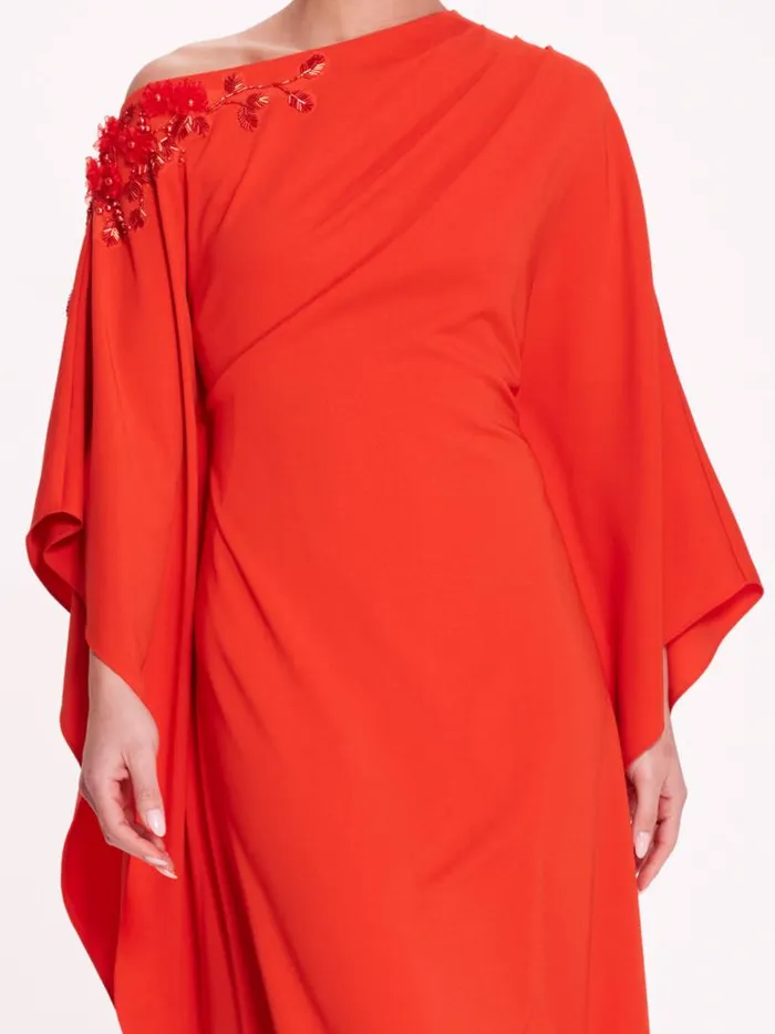 Marchesa Marchesa Notte Embroidered Draped Kaftan Poppy 8211 Women