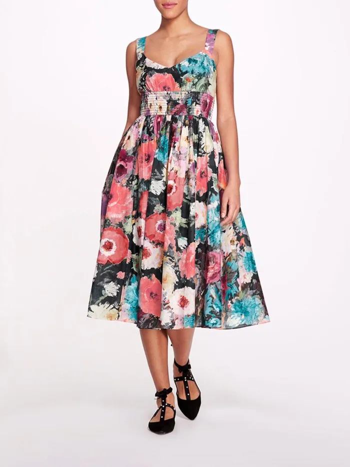 Marchesa Marchesa Rosa Betony Midi Black Multi 8211 Women