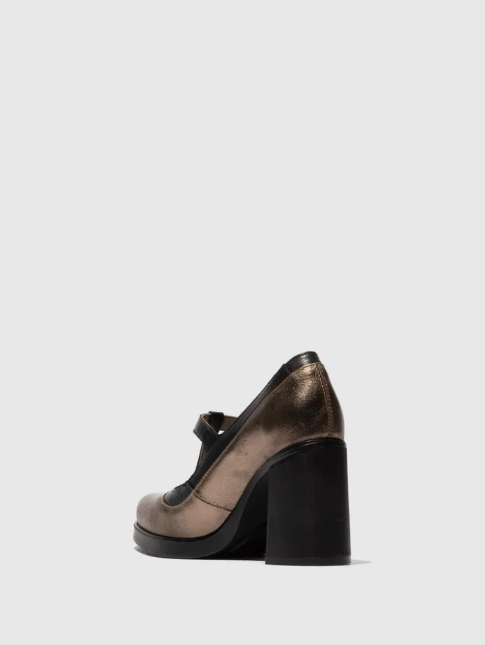 Mary Jane Shoes SEIF141FLY DARK GOLDBLACK Women Fly London Shoes