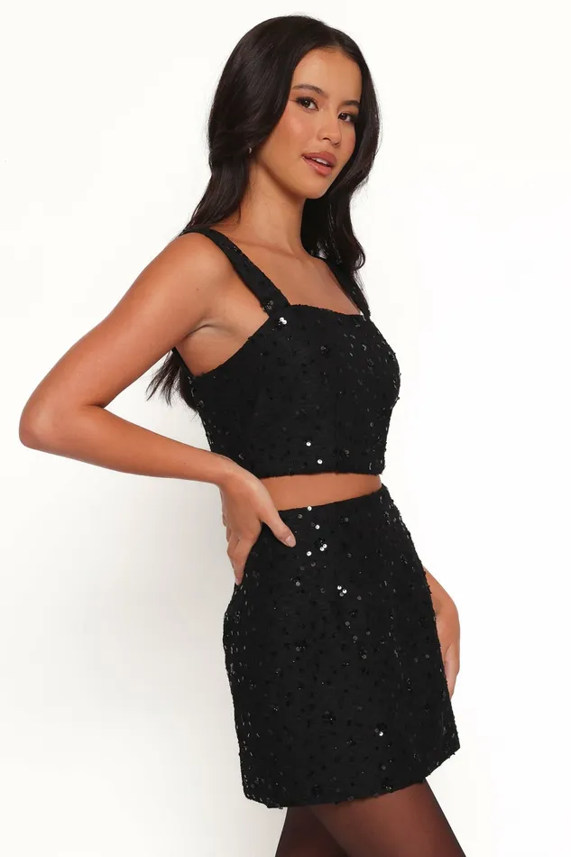 Matching Sets Petal and Pup Women Shavvy Mini Skirt Set Black