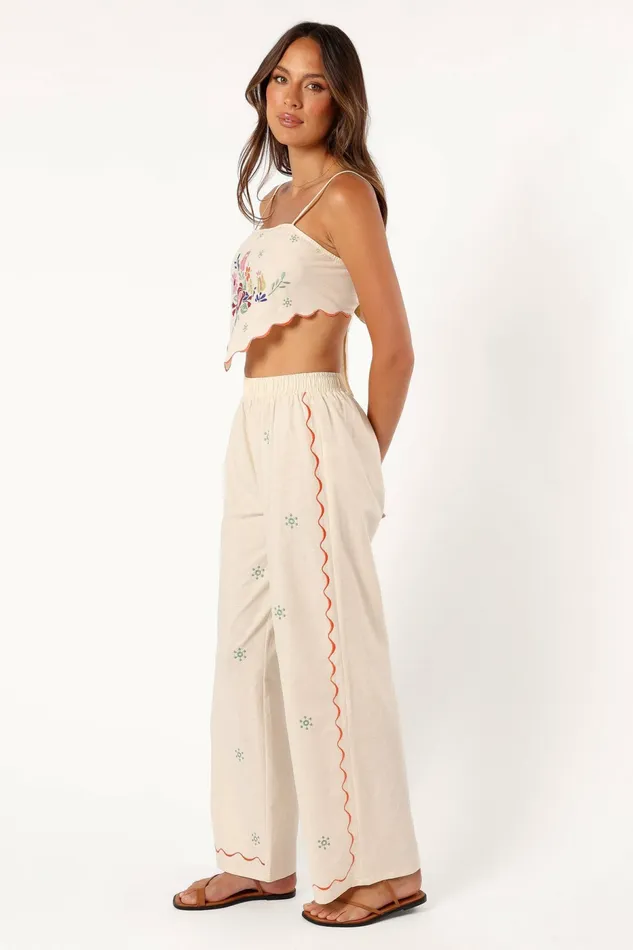 Matching Sets Women Elizabeth Pant Set Light Taupe Petal and Pup