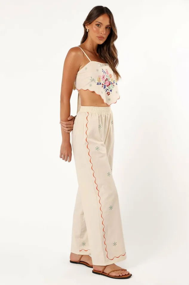 Matching Sets Women Elizabeth Pant Set Light Taupe Petal and Pup