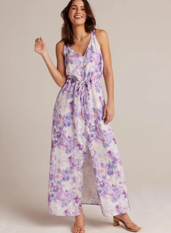Maxi Dresses Women Bella Dahl Linen Button Front Dress 8211 Iris Floral Print