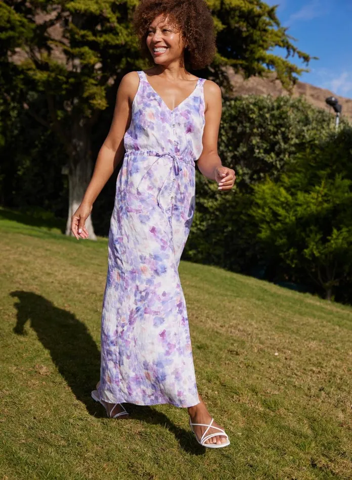 Maxi Dresses Women Bella Dahl Linen Button Front Dress 8211 Iris Floral Print Maxi Dresses Women Bella Dahl Linen Button Front Dress 8211 Iris Floral Print