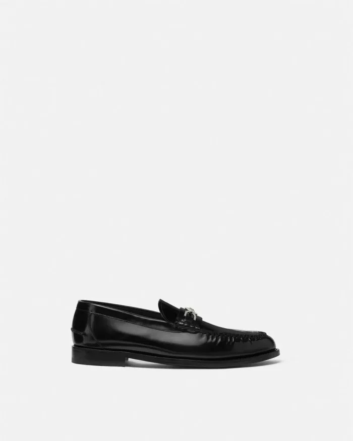 Medusa 03995 Loafers Blacksilver Men Versace Loafers and Slippers