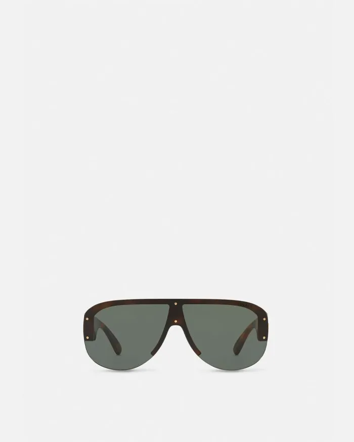 Medusa Biggie Shield Sunglasses Havana Men Versace Sunglasses