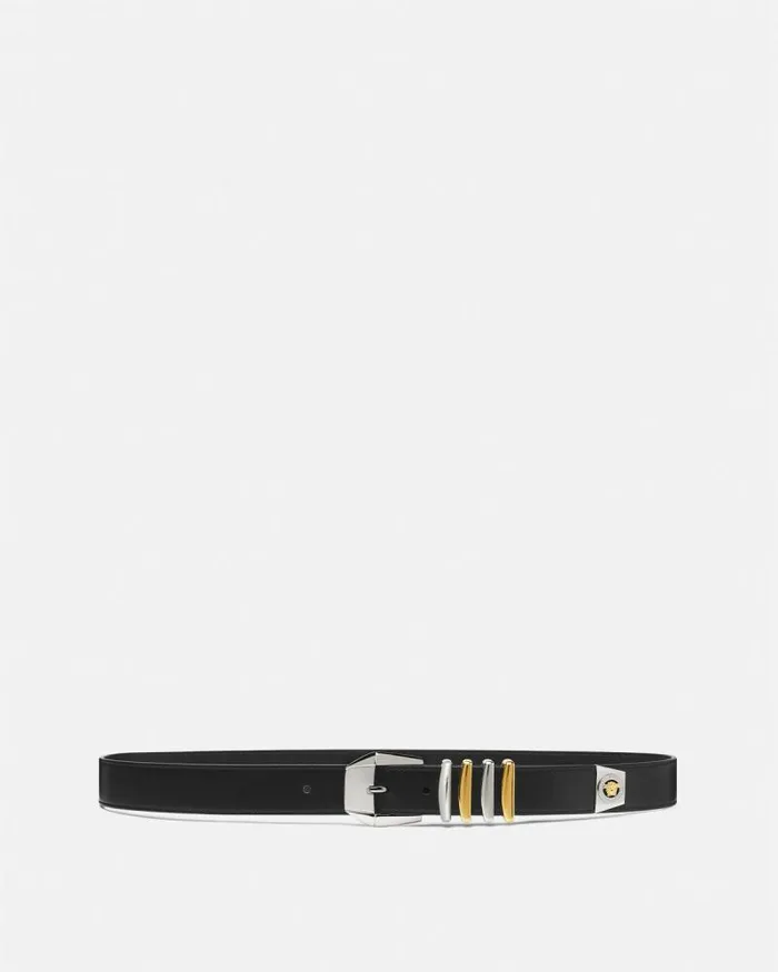 Medusa Heritage Leather Belt 3 Cm Black Men Versace Belts