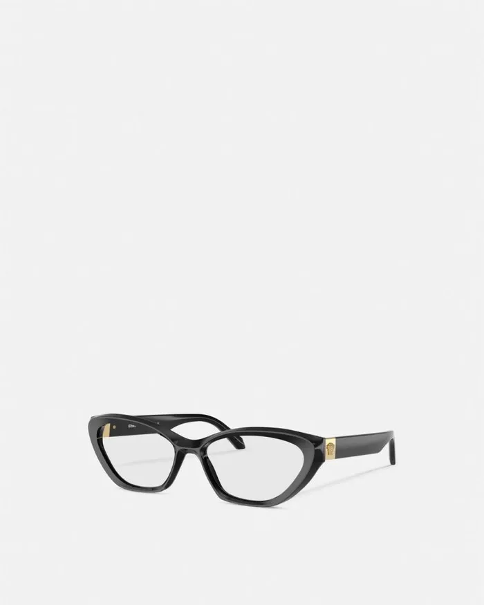 Medusa Plaque CatEye Glasses Blackgold Women Versace Eyeglass Frames