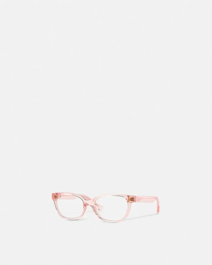 Medusa Plaque Kids Rectangular Glasses Light Pink Children Versace Accessories