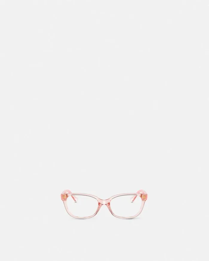 Medusa Plaque Kids Rectangular Glasses Light Pink Children Versace Accessories