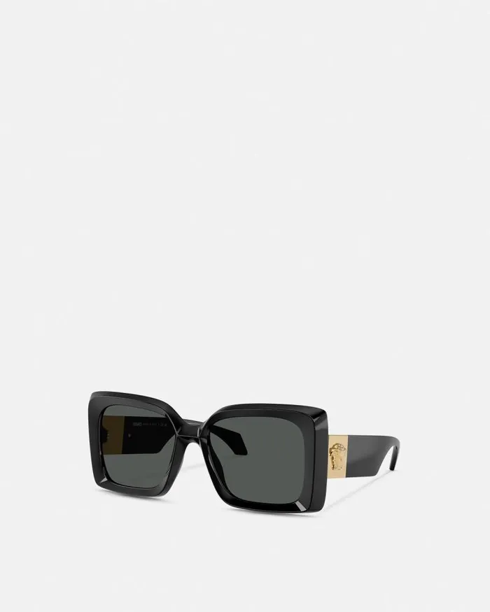 Medusa Plaque Maxi Sunglasses Blackgold Women Versace Sunglasses