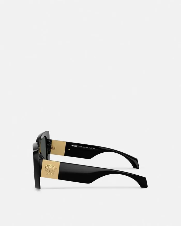 Medusa Plaque Maxi Sunglasses Blackgold Women Versace Sunglasses