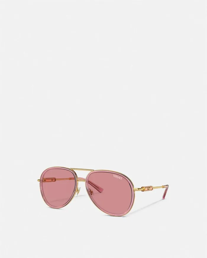 Medusa Roller Pilot Sunglasses Pink WomenMen Versace Sunglasses